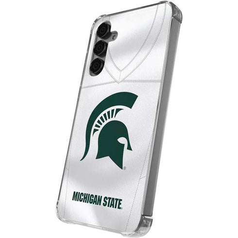 Michigan State University White Jersey Galaxy S24 Plus Clear Case